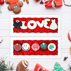XINHPKGG 20pcs Cookie Boxes with window: 12 x 5 x 1.5 Inch Bakery Boxes, Treat Boxes, Chocolate Covered Strawberries Boxes for Valentine's Christmas- White