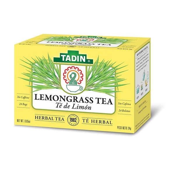 Tadin Herb & Tea Co. Lemongrass Herbal Tea, Caffeine Free, 24 Tea Bags, Pack of 6