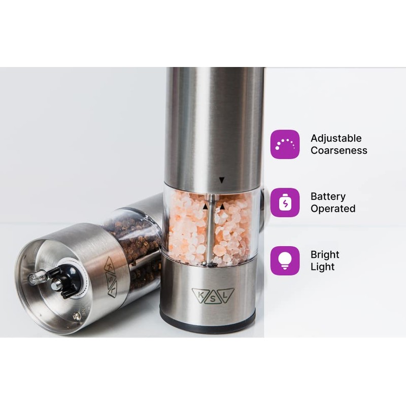 KSL Electric Salt and Pepper Grinder Set - Christmas Gift