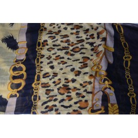 White Deer Women leopard dots chain animal patterned fashion Scarf luxurious touch
