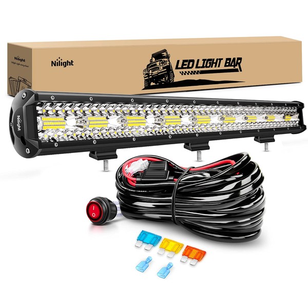 Nilight Led Light Bar 26Inch 540W Triple Row 50000LM Flood