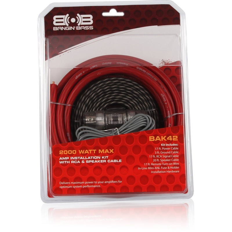 Belva BAK42 Professional Grade Complete 4 Gauge 2-Channel Copper-Clad Amp