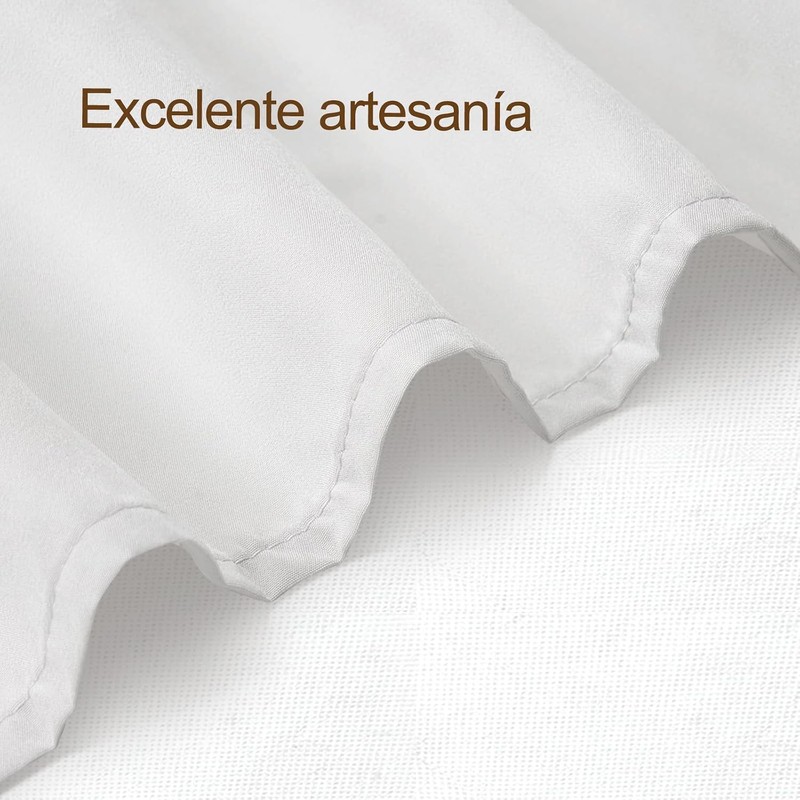 VIOPY Cortinas Translucidas Largas,Cortinas Translúcidas con Ojales,Tejido Suave de Poliéster,Cortinas