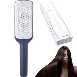 Weysat 1 Pcs Self Cleaning Hair Brush for Women Easy Hair Removal Hair Brush with Retractable Bristles Massage Comb for Women Girls Short Long Hair (Gray)