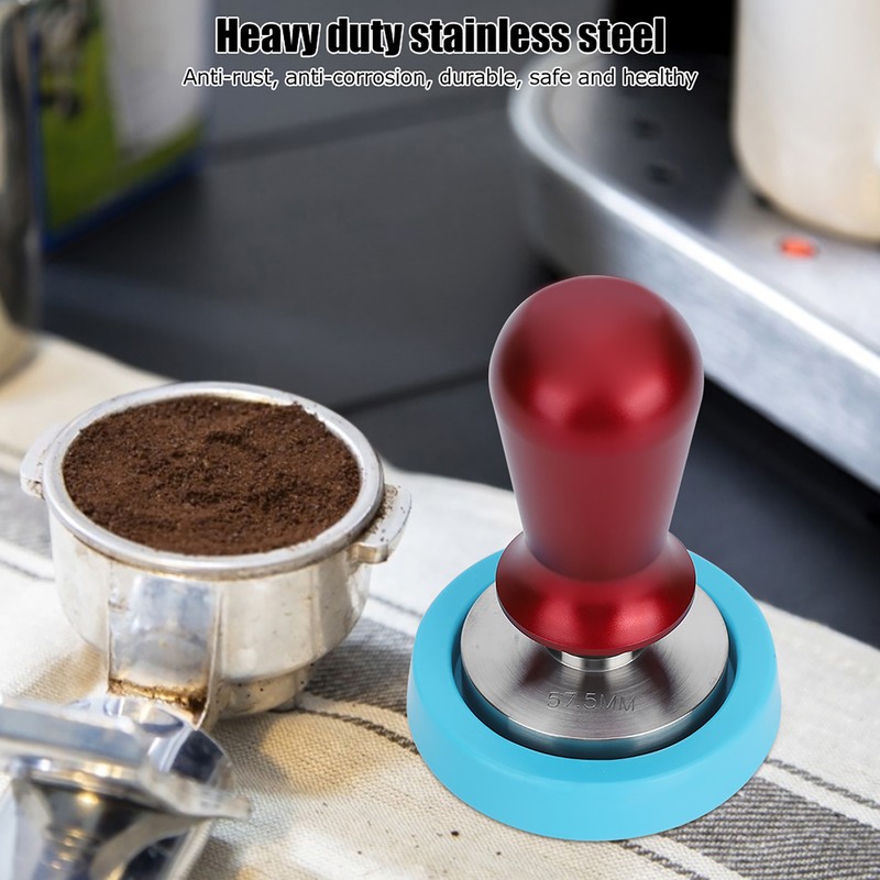 57.5mm Stainless Steel Coffee Tamper Flat Base Elastic Coffee Bean