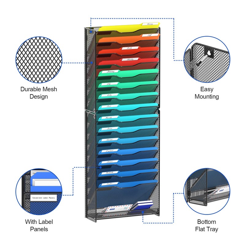 samstar 16 Tier Wall File Organizer Hanging Wall File Holder