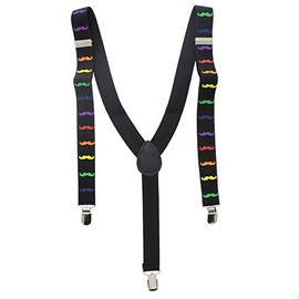 Zac's Alter Ego Men/Ladies Adjustable Multi Moustaches Braces/Suspenders