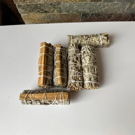 3x White Sage 4" Smudge Sticks, 3x Palo Santo White Sage 4" Smudge Sticks