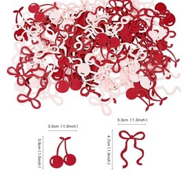 Blumomon 200pcs Cherry Confetti Birthday Party Decorations Confetti Party Table Decoration Baby Shower Decoration Cherry Theme Party Supplies