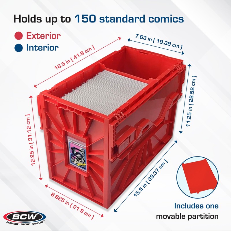 BCW Short Comic Book Bin | Holds 150 Comics |