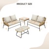 ONBRILL 4-Piece Outdoor Sectional Set, 4-Seats Wicker Patio Couch Sets