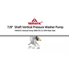YAMATIC 3000 PSI 7/8" Shaft Vertical Pressure Washer Power Washer Pump 2.5 GPM