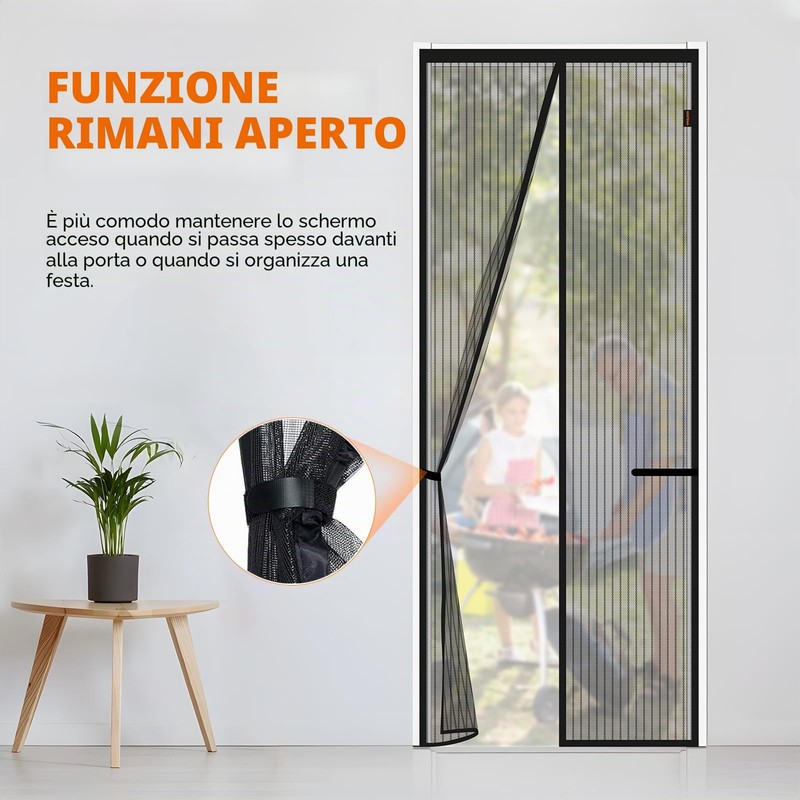 GRIFEMA Zanzariera magnetica per porte finestre 90x210 cm