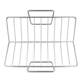 E-far Turkey Roasting Rack, Stainless Steel Rib Rack for Roasting, Grilling and Smoking, 14.4 x 10 inches, V Shaped & Heavy Duty, Dishwasher Safe (Large)