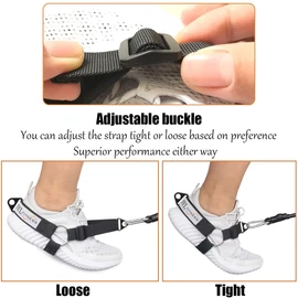 Glute Workout Kickback Strap – Booty Building and Workout Trainer – Home and Gym Leg Resistance Booty Bands for Cable Machines (Black, Single Pack)