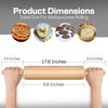 HelferX All-Purpose 17.6 Inch Beech Wood Non-Stick Rolling Pin -