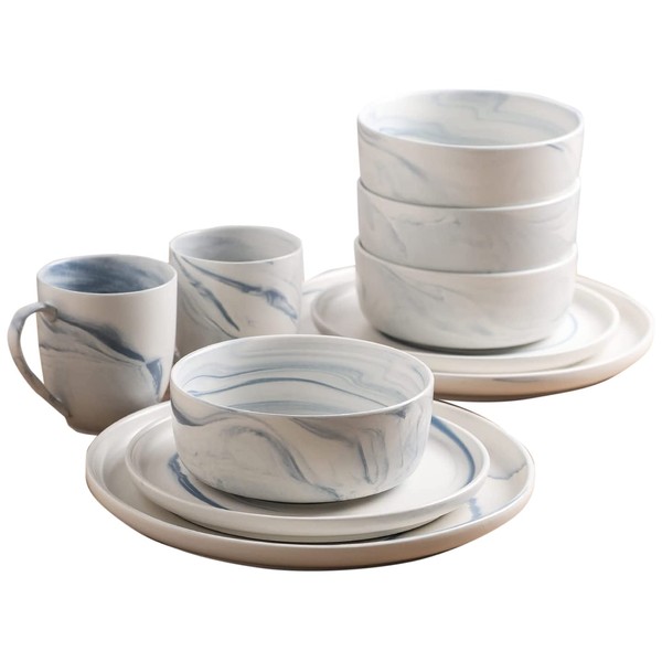 Stone lain Everly Porcelain Dinnerware Set, 24-Piece Service for 6, Blue
