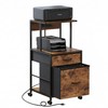VonDream Printer Stand with Charging Station, File Cabinet for Home