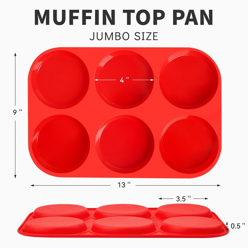 Puyeipt 4 Inch Silicone Egg Molds for Breakfast Sandwiches, 2