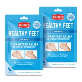O’Keeffe’s Healthy Feet Foot Mask – Intensive Moisturising Sock Treatment for Extremely Dry, Rough Feet & Cracked Heels – Visible Results in One Use (2 Pairs)