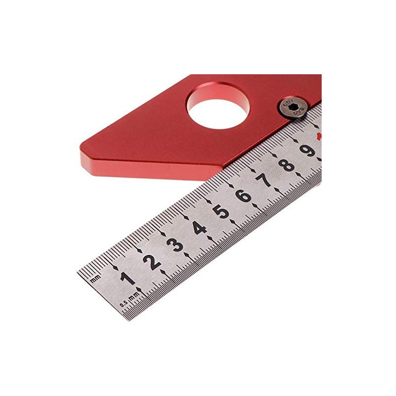 POWERTOOL Steel Ruler Measuring Scribe Tool, 45 Degree Scriber, Round