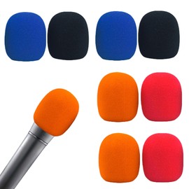 Pack of 8 Pop Protection Microphone, Colourful Microphone Cover, Microphone Wind Protection, Pop Filter, Microphone Protection Foam, Foam Covers, Noise Filter, Universal Washable Wind Protection for