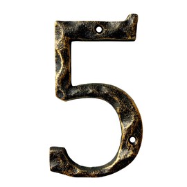 5-Inch House Numbers & Letters -Cast Iron Anti-Rust Mailbox Numbers-Address Number for Home, Office, or Business/Bronze/Number 5