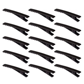 YAKA - Pinza de pelo de cocodrilo de plata con dientes para proyectos artísticos y manualidades, 50 unidades, 30 mm, Negro, 1.77inhces/45mm