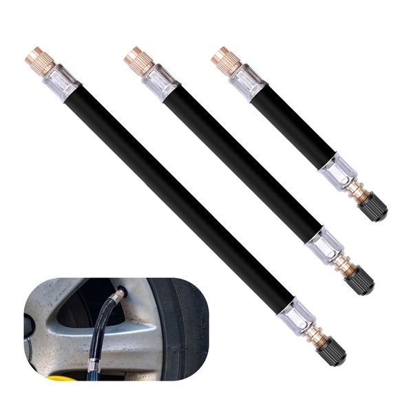 PWGHWG Set of 3 valve extensions, car valve, universal tyre