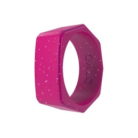 QALO Men & Women's Solar Spell Lake Rubber Silicone Ring, Rubber Unisex Wedding Band, Breathable, Durable Engagement Silicone Ring, 9mm Wide 2mm Thick, Pink, Size 5