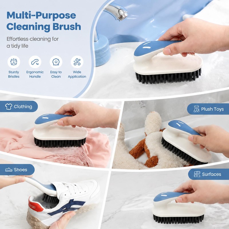 Laundry Brush with Soft Bristle Shoe Scrub Brush Set, 2