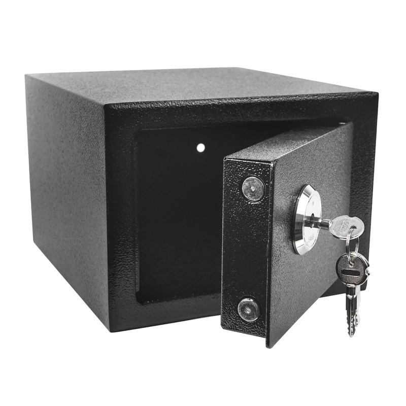 Luwint Small Steel Safe Box with Key Lock, 0.3 Cu