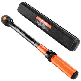 VEVOR 1/2-inch Drive Torque Wrench, 10-170 ft.lb/13.6-230.5 Nm, Dual-Direction Adjustable 72 tooth Click Torque Wrench with Buckle for Bicycle, Moto and Car Maintenance