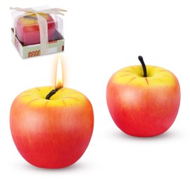 AOMIG Apple Candle, 2 Pack Creative Apple Shaped Christmas Candle Gifts for Women, 3D Apple Shape Party Candle for Christmas Birthday Party Mother Gifts(M)