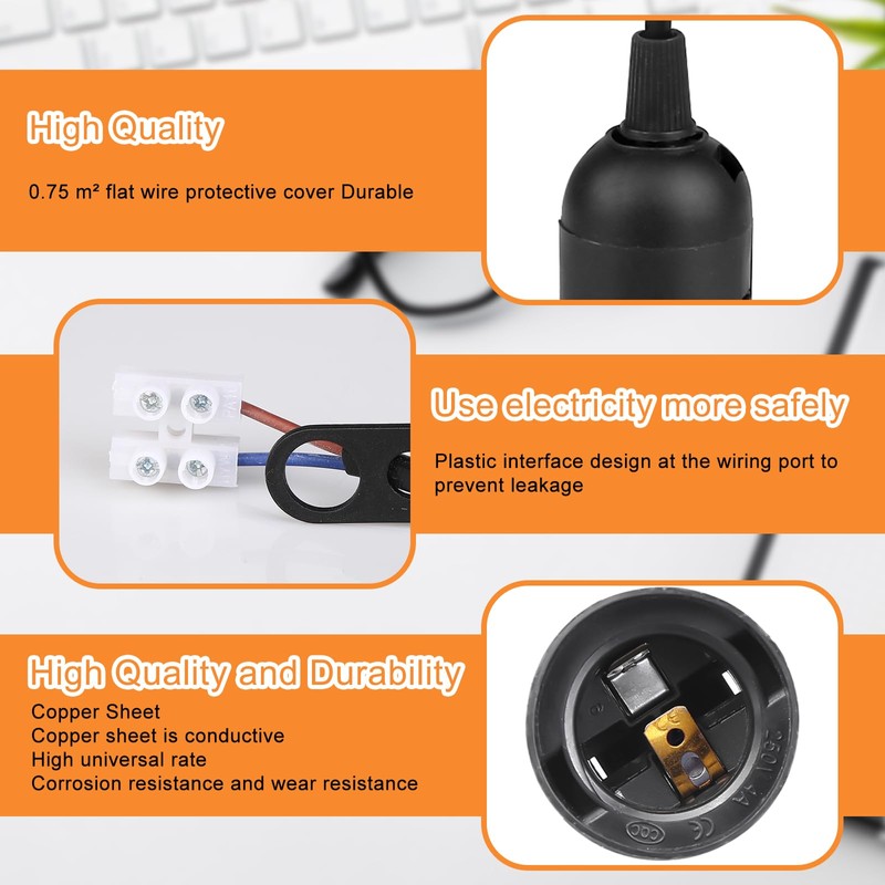 Pack of 15 E27 Replacement Sockets, GOMETY E27 Lamp Holder,