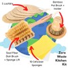 Juego de cepillos de madera y esponjas naturales de gran