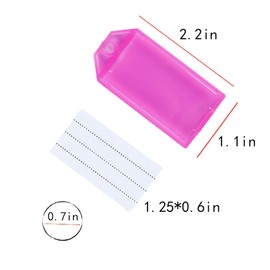 WELANGBN 10 Pack Tough Plastic Key Tags with Split Ring Label Window, Assorted Colors, 2.2 inch