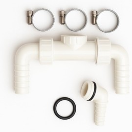 Waschgeräte Doppelanschluss 1 Zoll mit Rückschlagventil für Trockner,Waschmaschine, Geschirrspüler,Klimaanlage - Doppelter Abflussanschluss für Haushaltsgeräte Komplett