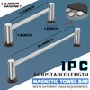 ULIBERMAGNET Magnetic Towel Holder,1 Set Magnetic Towel Rail Silver with