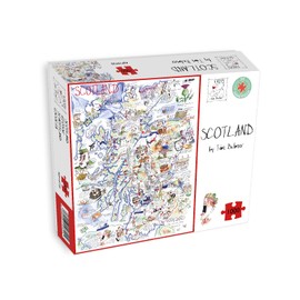 Funny Map of Scotland Artwork by Tim Bulmer - 1000 Piece Jigsaw Puzzle for Adults, Large Jigsaw Puzzle measuring 66cm x 50cm. Challenging to master, but fun and humorous