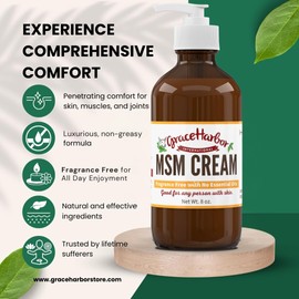Grace Harbor Skin Muscle & Joint Rub – Premium Whole Body Therapy to Comfort Back, Neck, Hands, Feet – Soothing MSM, Vitamin E & Goat Milk – Unscented 4oz Cream (3 Pack)