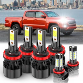 CHUSYYRAY For 2016-2023 Toyota Tacoma 6x LED Headlights High/Low Beam Fog Light Bulbs Kit