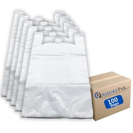 ASSUREPAK Clear Natural Color T-Shirt Bags - 20"X10"X36" - 200 Bags - 22 microns - Clear - CLRHD201036