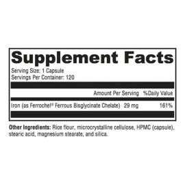 Xymogen Hierro 120 Cápsulas Orgánico.