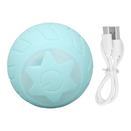 Peppy Pet Ball for Cats with Led Flash Colorful Lights Automatic Rolling Ball USB Rechargeable Baby Blue English Packing