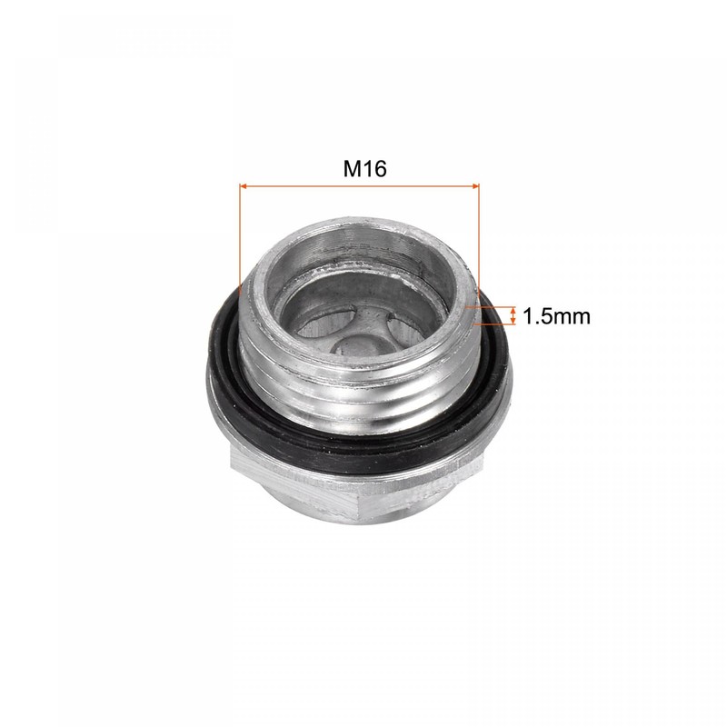sourcing map Air Compressor Oil Level Indicator Sight Glass M16