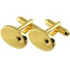 Gold Oval Ruby Crystal Cuff Links Cufflinks ~ Red Stone