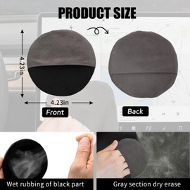 ongfuwu Car Screen Cleaner, Round Microfiber Touch Screen Cleaner Cloth, Reusable Automotive Screen Cleaning Pad Cloth Wipes for Dashboard Display Phones Tablet, Car Accessories