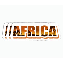3Pcs Africa Sticker - Wildlife Sticker - Africa's Animal Sticker - Elephant Sticker - Sticker for Water Bottle - Notebook - Laptop