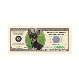 American Art Classics Chihuahua Million Dollar Novelty Bill Collectible - Collectible Novelty Million Dollar Bill in Currency Holder - Fun Gift for Chihuahua Lovers